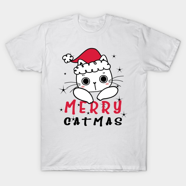 Merry Catmas T-Shirt by overpeck